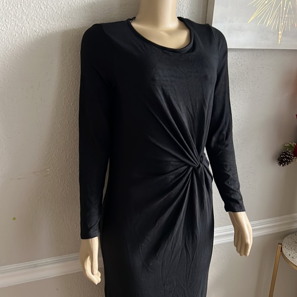 GAP Black Long Wrap Sleeve Dress Size M - Picture 4 of 8
